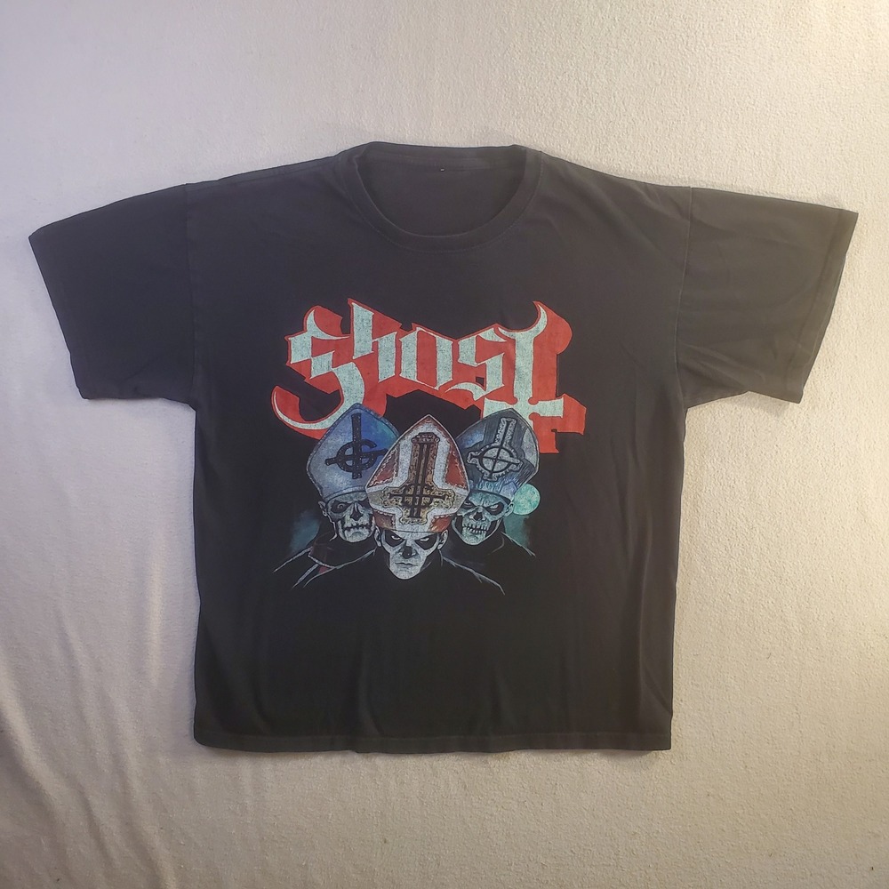 Ghost Band T-Shirt Mens L Black Short Sleeve Papa Emeritus Graphic Rock Tee